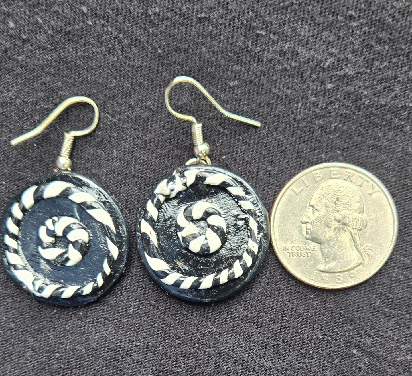 Black and White Earrings