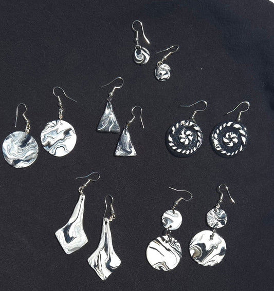 Black and White Earrings